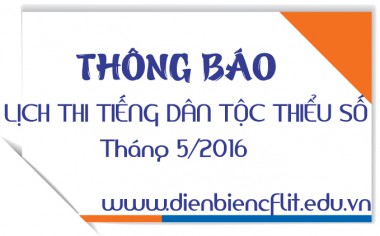 Thông báo lịch thi tiếng dân tộc thiểu số tháng 5 năm 2016