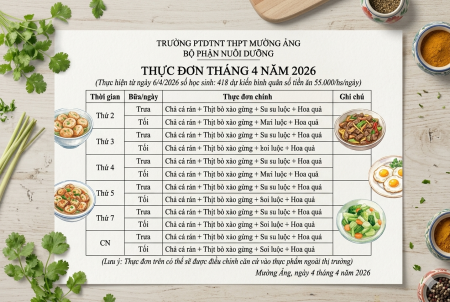 Thực đơn tháng 4.2026